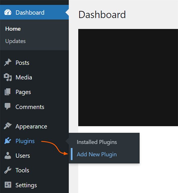 Navigate to the plugins library in WordPress dashboard