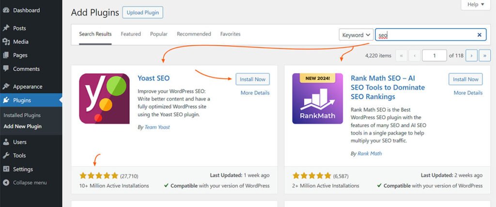 Search plugin by keyword and install it