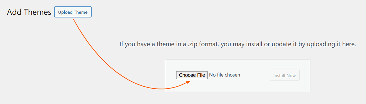 Upload theme zip